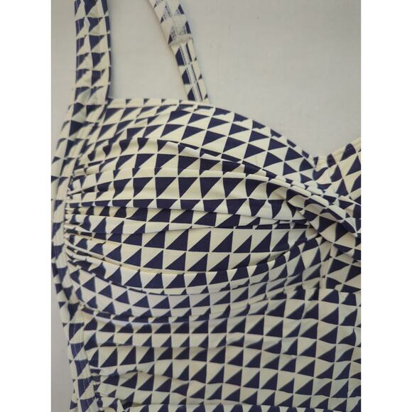 Bond-Eye Australia Blue White Geometric One piece Swimsuit Women's Size 16 D/DD - Picture 2 of 11